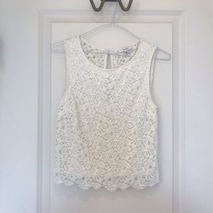 Aritzia white lace sleeveless top size: xxs